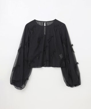 GRACE CONTINENTAL リボンチュールトップ ブラック