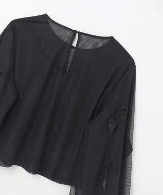 GRACE CONTINENTAL リボンチュールトップ ブラック