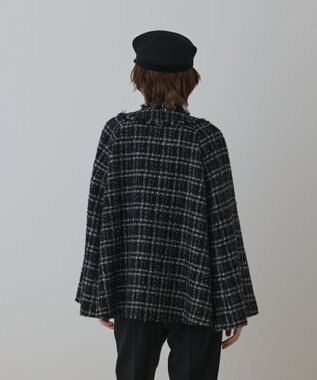 GRACE CONTINENTAL フレアスリーブツイードジャケット ブラック