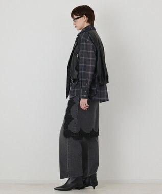 GRACE CONTINENTAL ライダースジレ ブラック