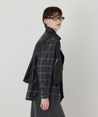 GRACE CONTINENTAL ライダースジレ ブラック