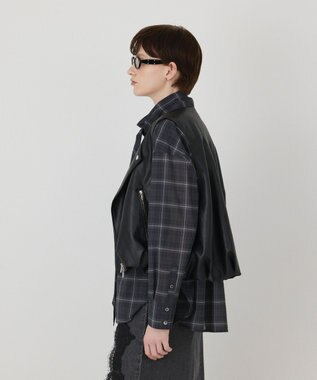 GRACE CONTINENTAL ライダースジレ ブラック
