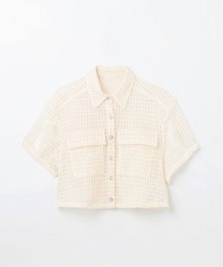 GRACE CONTINENTAL ラッセルメッシュシャツ ベージュ