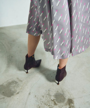 GRACE CONTINENTAL バックシャンリップドレス グレー