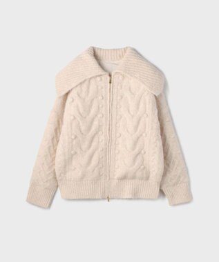 GRACE CONTINENTAL ヘアリーニットコクーンジャケット キナリ