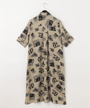 GRACE CONTINENTAL フォトプリントシャツドレス ベージュ
