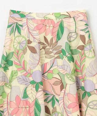 GRACE CONTINENTAL フルーツ刺繍フレアスカート イエロー