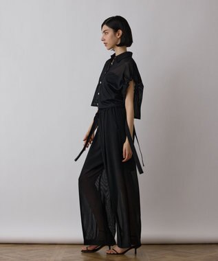 GRACE CONTINENTAL メッシュポンチョシャツ ブラック