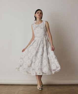 GRACE CONTINENTAL ローズ刺繍ワンピース ホワイト