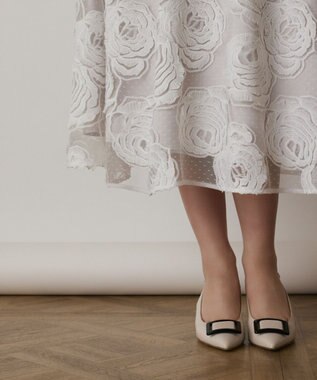GRACE CONTINENTAL ローズ刺繍ワンピース ホワイト