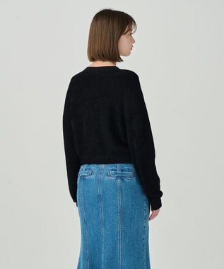 GRACE CONTINENTAL モールニットカーディガン ブラック