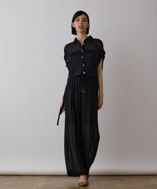 GRACE CONTINENTAL メッシュポンチョシャツ ブラック