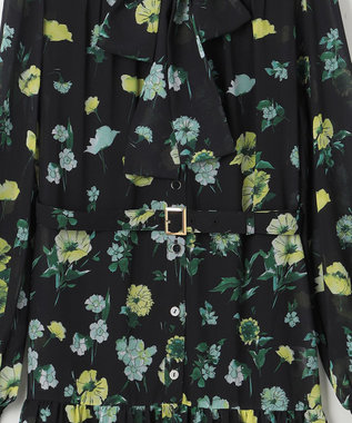 GRACE CONTINENTAL グラデフラワープリントワンピース ブラック