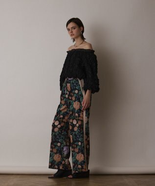 GRACE CONTINENTAL シャーリングトップ ブラック