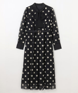 GRACE CONTINENTAL ラメドット刺繍ドレス ブラック