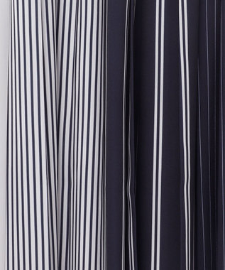 GRACE CONTINENTAL ストライププリントワンピース ネイビー