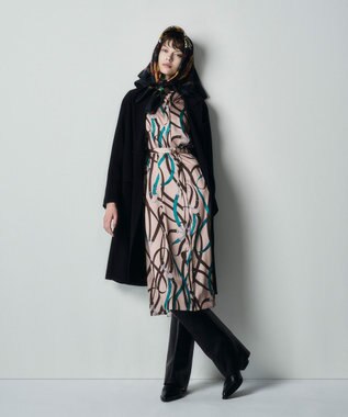 GRACE CONTINENTAL ベルトプリントシャツドレス ベージュ