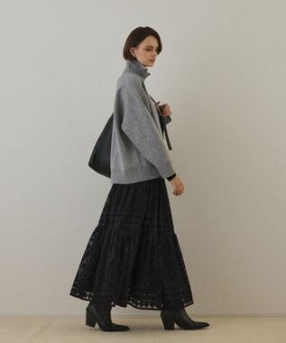 GRACE CONTINENTAL レースティアードスカート ブラック