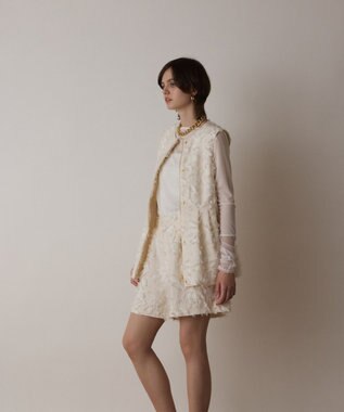 GRACE CONTINENTAL カットジャガードジレ キナリ