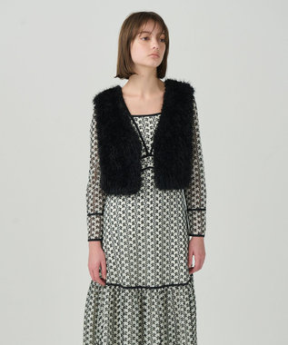 GRACE CONTINENTAL ショートファーベスト ブラック