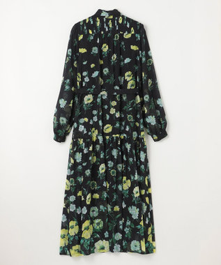 GRACE CONTINENTAL グラデフラワープリントワンピース ブラック