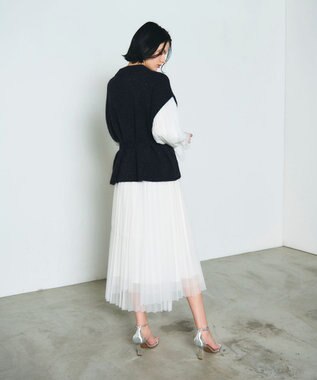 GRACE CONTINENTAL フェザーニットコンビトップ ブラック