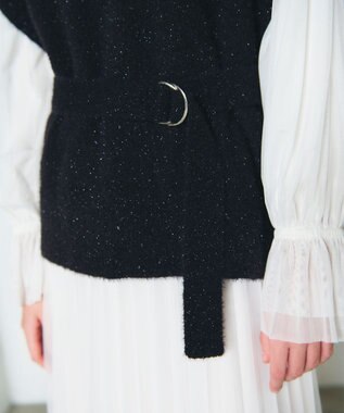 GRACE CONTINENTAL フェザーニットコンビトップ ブラック