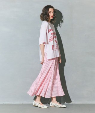 GRACE CONTINENTAL ドットジャガードスカート ピンク