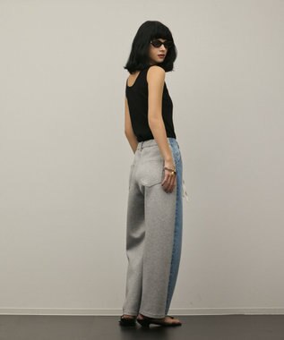 GRACE CONTINENTAL テレコノースリーブトップ ブラック