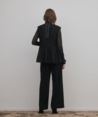 GRACE CONTINENTAL カットジャガードペプラムジレ ブラック