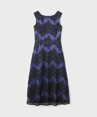 GRACE CONTINENTAL レースボーダードレス ネイビー