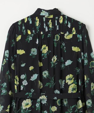 GRACE CONTINENTAL グラデフラワープリントワンピース ブラック