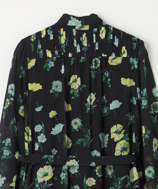 GRACE CONTINENTAL グラデフラワープリントワンピース ブラック