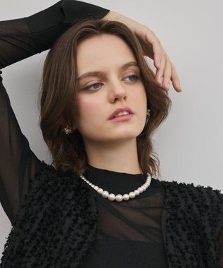 GRACE CONTINENTAL カットジャガードペプラムジレ ブラック