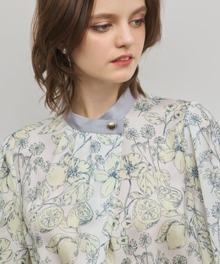 GRACE CONTINENTAL フルーツフラワープリントトップ イエロー