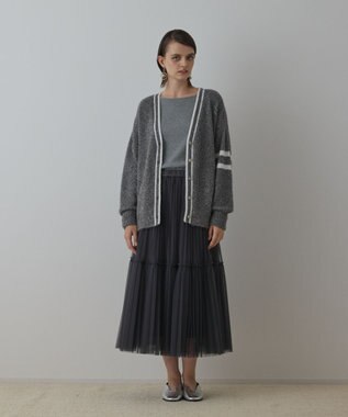 GRACE CONTINENTAL グリッターニットカーディガン グレー