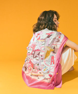 GRACE CONTINENTAL スカーフポンチョトップ ピンク