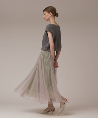 GRACE CONTINENTAL チュールリバーシブルスカート ベージュ