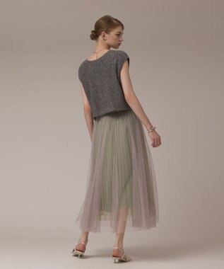 GRACE CONTINENTAL チュールリバーシブルスカート ベージュ