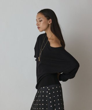 GRACE CONTINENTAL アシメテレコカットトップ ブラック