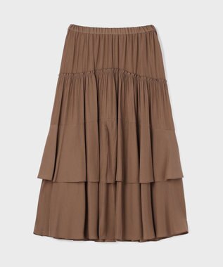 GRACE CONTINENTAL ロングティアードスカート ブラウン