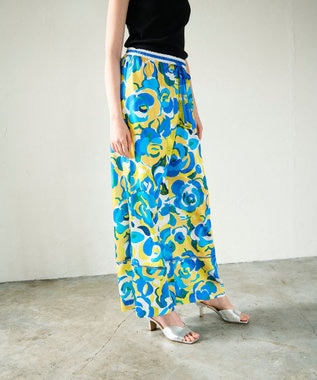 GRACE CONTINENTAL ペイントカラーワイドパンツ イエロー