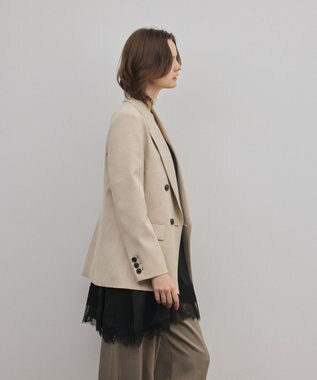 GRACE CONTINENTAL ピークドダブルジャケット ベージュ