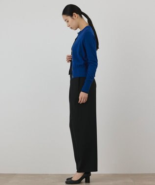 GRACE CONTINENTAL バイカラーウールニットカーディガン ブルー