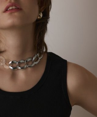 GRACE CONTINENTAL Uネックリブニットトップ ブラック