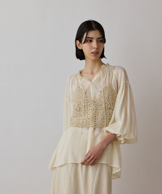 GRACE CONTINENTAL レースキャミ付カフタンブラウス キナリ