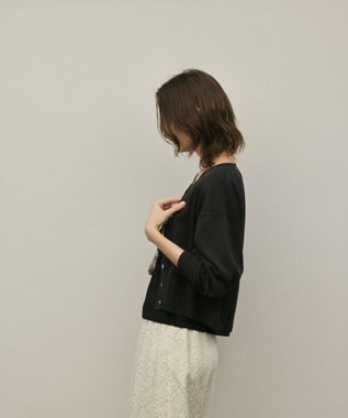 GRACE CONTINENTAL スリーブスリットニットカーディガン ブラック