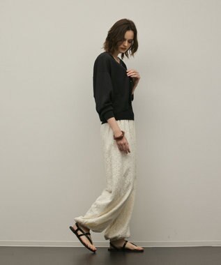 GRACE CONTINENTAL スリーブスリットニットカーディガン ブラック