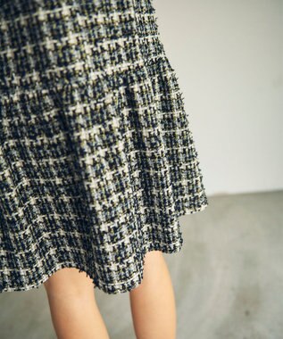 GRACE CONTINENTAL ツイードコンビワンピース ブラック