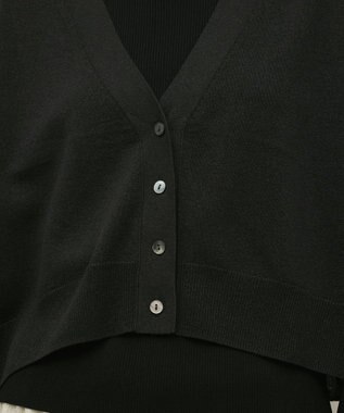 GRACE CONTINENTAL スリーブスリットニットカーディガン ブラック